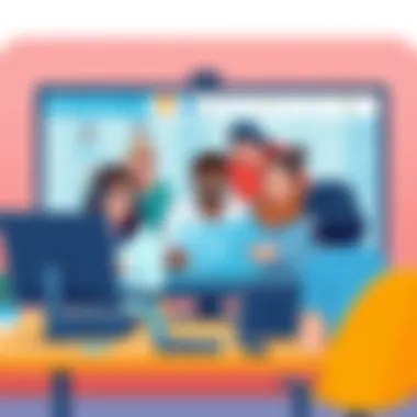 Collaboration in Remote Development Teams A diverse team collaborating on a video call