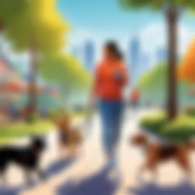 Wellness and Socialization for Atlanta Dogs Dog walker providing exercise and socialization for a furry companion in Atlanta