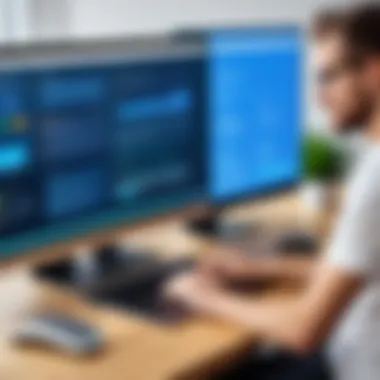 User interacting with accessibility software