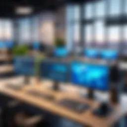 An innovative startup workspace showcasing creativity and collaboration