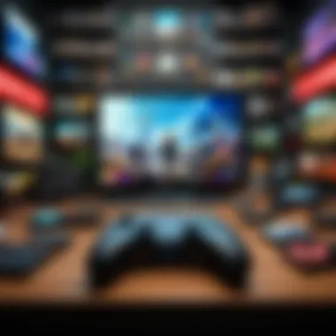 An artistic representation of the cultural impact of gaming in modern society
