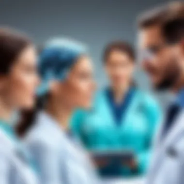 Virtual Collaboration in Healthcare Healthcare professionals collaborating through virtual platforms