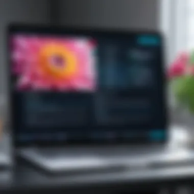 Collaborative Remote Work Experience An engaging virtual meeting on a laptop screen