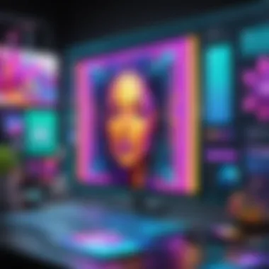 Exploring NFT Art Concepts Vibrant digital artwork representing NFT concepts