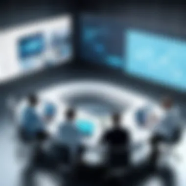 Collaboration in a Hybrid Environment A virtual meeting showcasing a diverse group of professionals collaborating