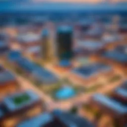 Aerial view of Indianapolis showcasing the tech hub