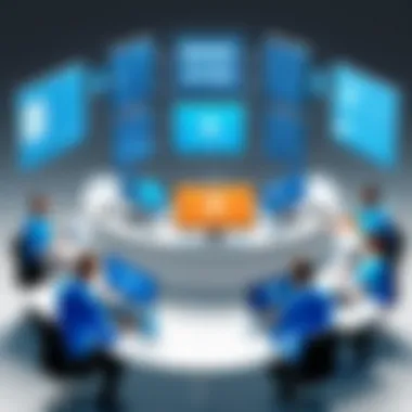 Collaboration Among IT Professionals A team of IT professionals collaborating on a technology project.