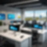 Overview of a modern Jacksonville office space showcasing tech advancements