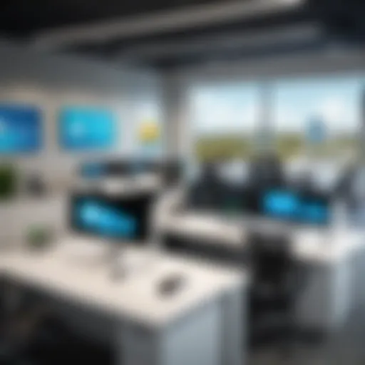 Overview of a modern Jacksonville office space showcasing tech advancements