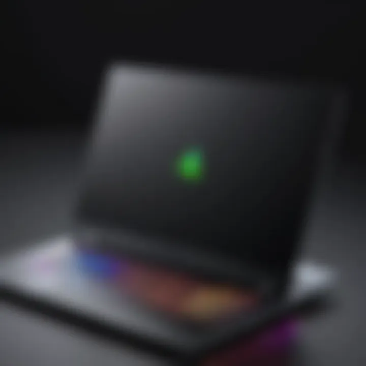 Sleek design of a modern gaming laptop with RGB lighting