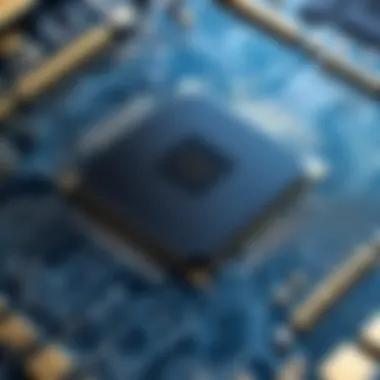 Close-up of a Semiconductor Chip Close-up of a semiconductor chip with intricate details