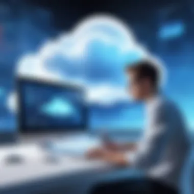 Exploring Cloud Technologies Online A person learning cloud technologies with online resources