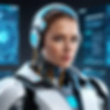 Futuristic Vision of Machine Learning Engineer Illustration of Machine Learning Engineer in futuristic setting