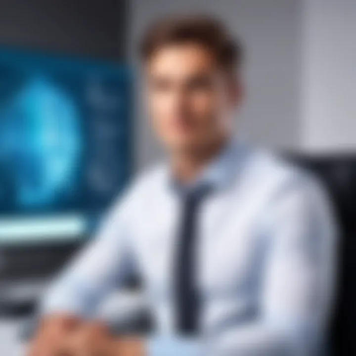 A close-up of a person demonstrating confident body language while sitting in front of a camera.