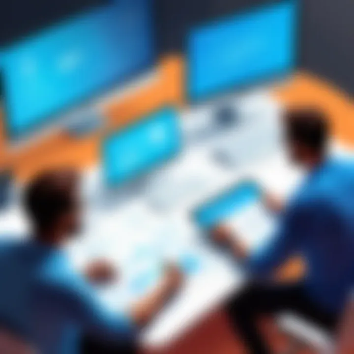 Creative brainstorming session with marketing tools