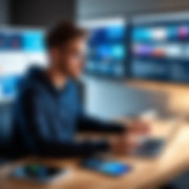 Person engaging with social media platforms