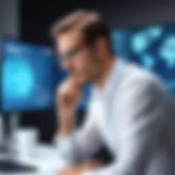 A confident professional contemplating job offers