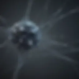 Illustration depicting neural connections in a complex network