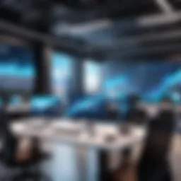 A dynamic workspace showcasing new technology and innovation