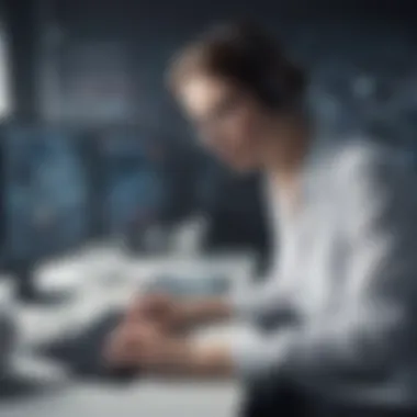 Data Analysis for System Optimization by Operations Support Technician Operations Support Technician analyzing data for system optimization