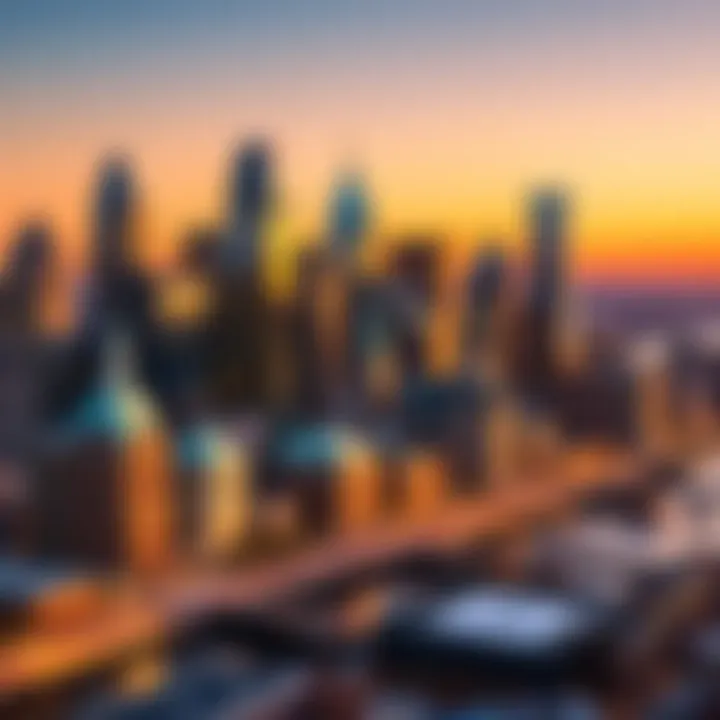 Elegant Philadelphia skyline at sunrise