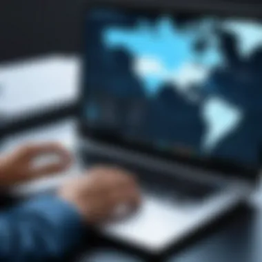 Connecting Globally through Technology A laptop displaying a video conferencing platform