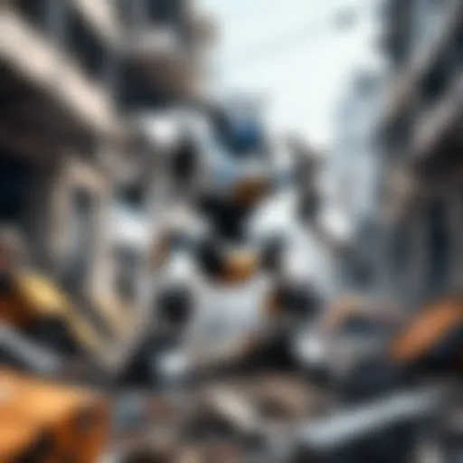Advanced robotic system navigating through debris in a disaster zone
