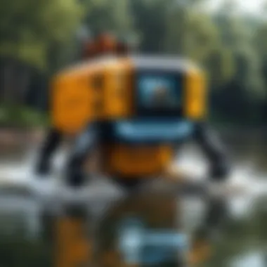 Robotic Rescue Unit in Flood Relief Robotic rescue unit deployed in a flood relief operation