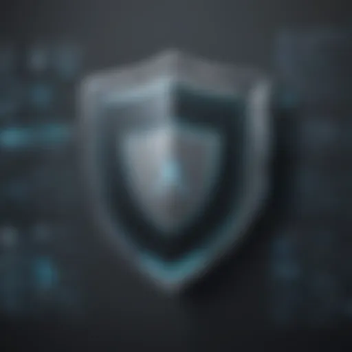 Shield icon representing cybersecurity defense