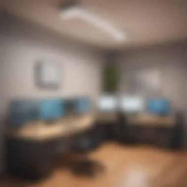 Sophisticated Cable Internet Setup for Professionals Sleek cable internet setup in a sophisticated office environment