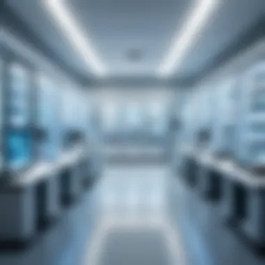 State-of-the-Art Facilities for Genetic Research A futuristic laboratory showcasing advanced genetic research equipment.