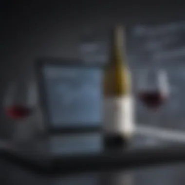 Sophisticated wine bottle on digital screen