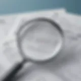 Illustration of a magnifying glass focusing on tax documents