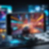 A vibrant mobile gaming interface showcasing various game genres.