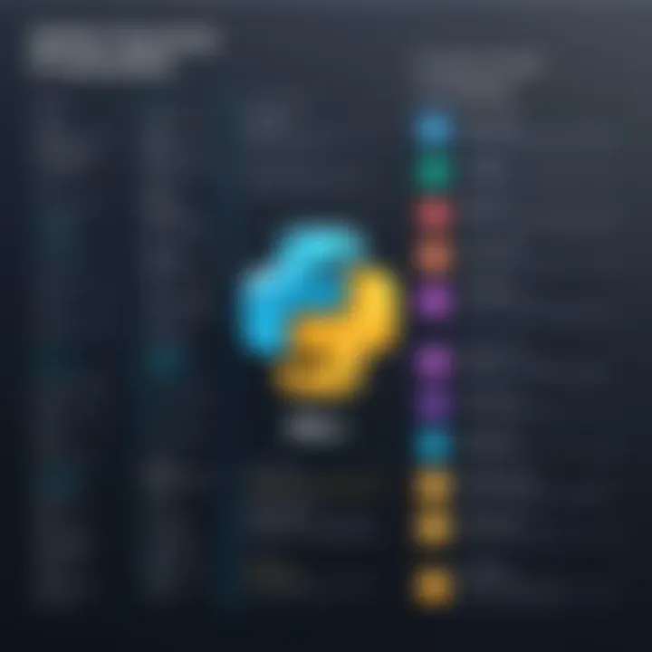 A comparison chart illustrating key features of various Python IDEs.