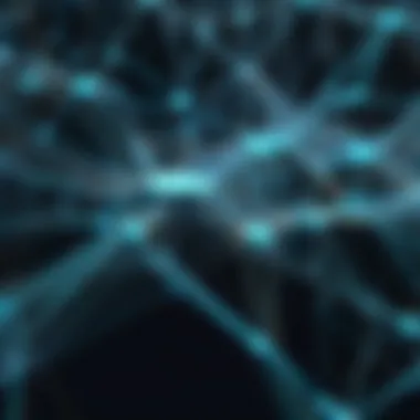 Neural Network Dynamics in Text Generation A neural network visual representation illustrating the complexity of AI text generation.