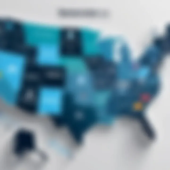 Map highlighting key semiconductor companies across the USA