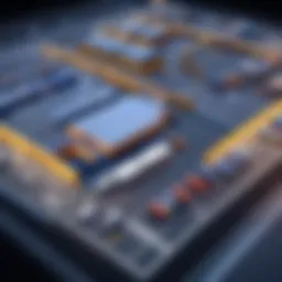 A modern logistics hub showcasing advanced technology in operations