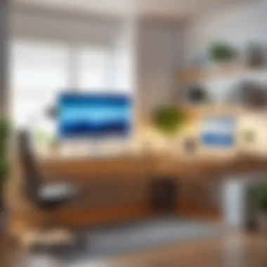 Home Office and Employee Well-Being A serene home office representing employee well-being
