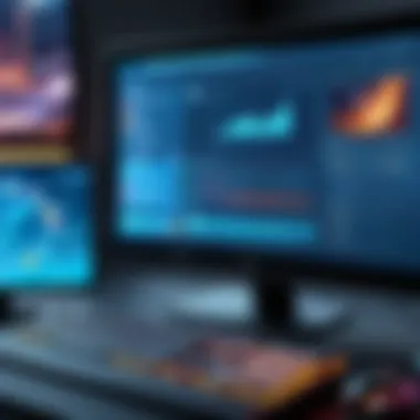 Close-up of a computer screen displaying game design software in action.