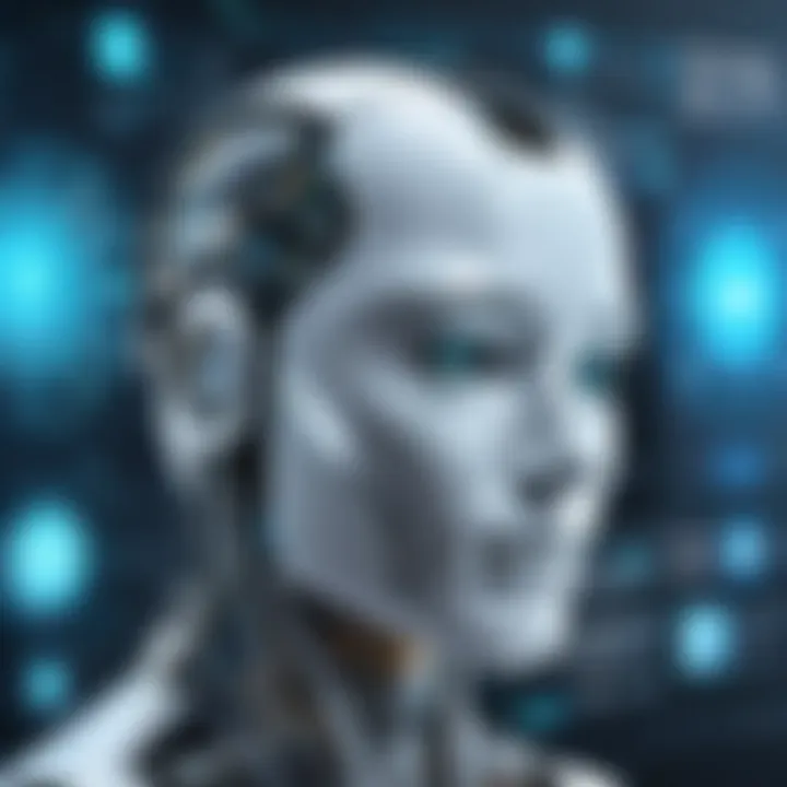 Abstract representation of AI technology impact on business.