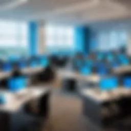 A professional office environment showcasing teamwork