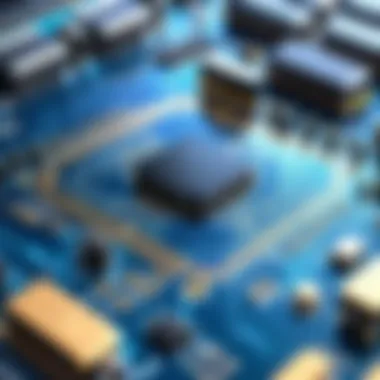 Circuit Board of Caller Detection Technology An intricate circuit board representing caller detection technology.