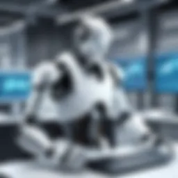 An innovative robot performing a complex task in a modern workspace