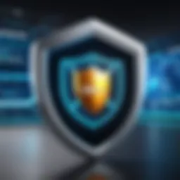 A digital shield representing protection against spam calls
