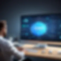 Illustration depicting the concept of Software as a Service.