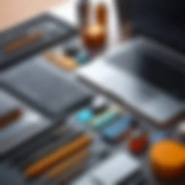 Essential Design Tools for Product Designers A diverse range of design tools and materials used by product designers.