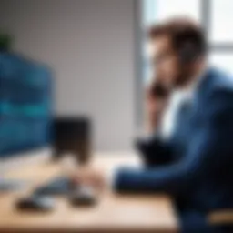 A professional discussing financial strategies over a phone call