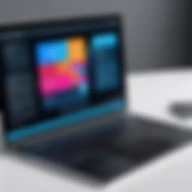 Virtual Meeting Interface A close-up view of a laptop screen displaying a virtual meeting interface
