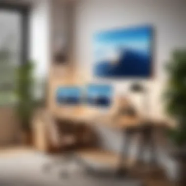 Balanced Workspace Environment A serene home office environment promoting a balanced workspace